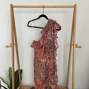 dRA Los Angeles floral one shoulder dress